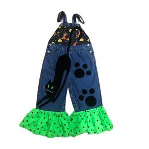 Handmade Halloween Theme Overalls size 4 T